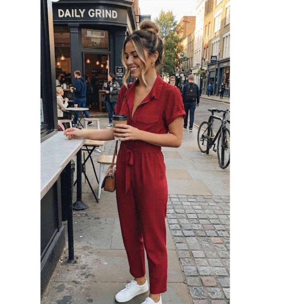 Eilly-bazar Women's M Red Jumpsuit